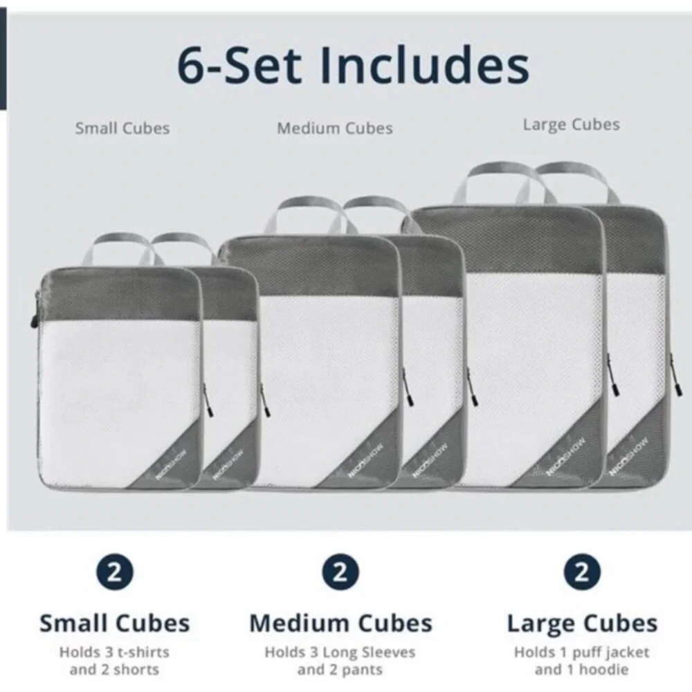 Compression Packing Cubes for Travel,Packing Cubes Compression Travel Essentials - Picture 3 of 8